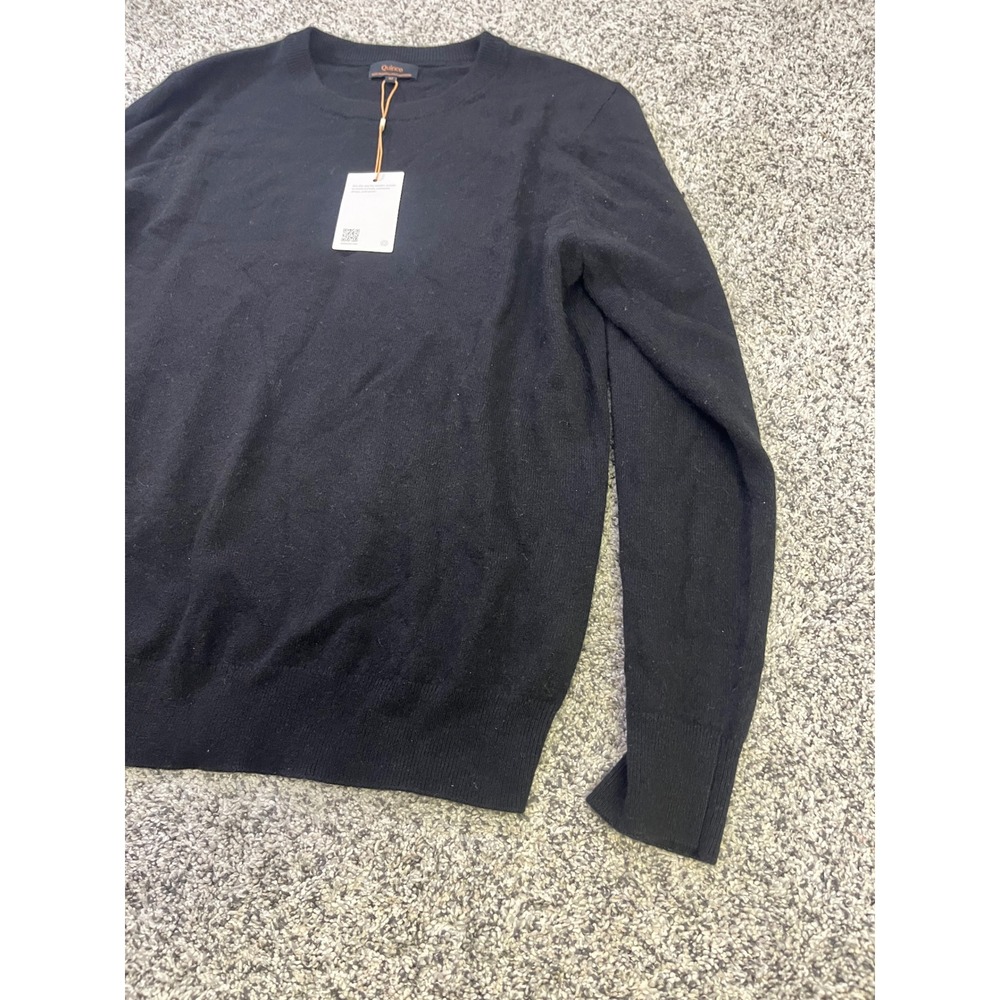 Quince Mongolian Cashmere Crewneck Sweater Black LB1020-STIECC006-28338 Size M - Picture 3 of 10
